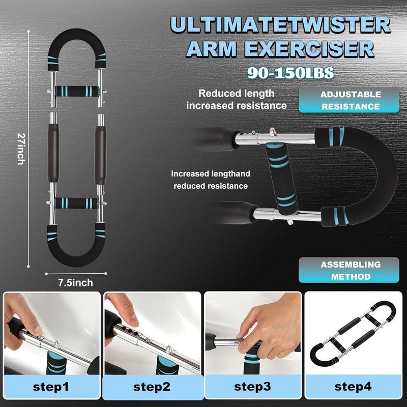 Gecool Twister Arm Trainer,Adjustable Resistance Bar for Full Body Workout, Arm Strengthener for Men & Women, Fitness Equipment for Strength Training - Image 2